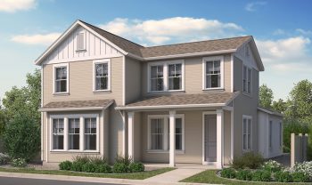 A rendering of a two story home. A rendering of a two story home.