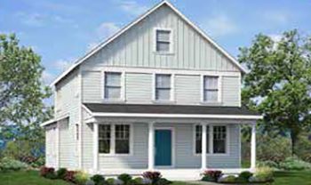 This is a rendering of a two - story home.