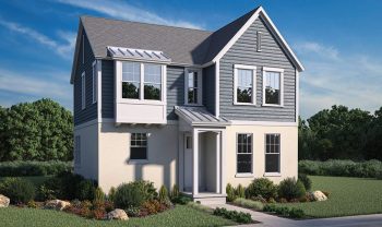 A rendering of a two story home. A rendering of a two story home.