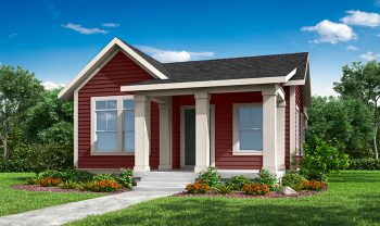 This is a rendering of a small house. This is a rendering of a small house.