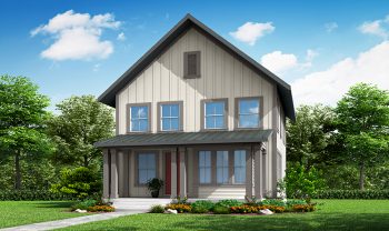 A rendering of a two story house. A rendering of a two story house.