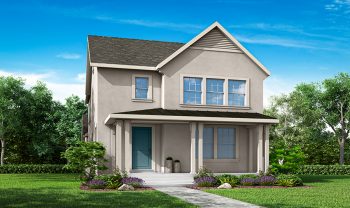 A rendering of a two story home. A rendering of a two story home.