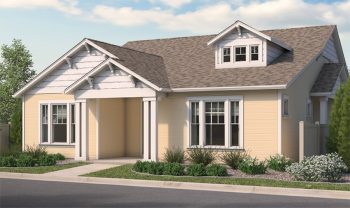 A rendering of a home with a front porch. A rendering of a home with a front porch.