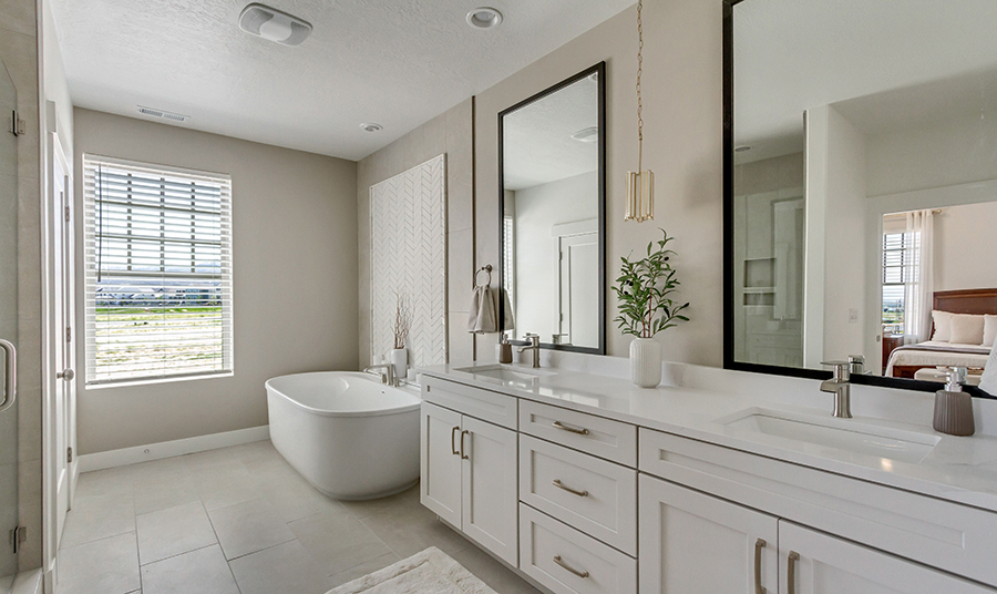 Master bathroom with a soaking tub