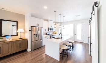 A kitchen with stainless steel appliances. A kitchen with stainless steel appliances.