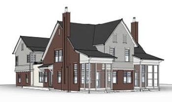 A 3d rendering of a house. A 3d rendering of a house.