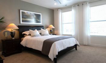 A bedroom with a bed and a lamp in a major league floor plan. A bedroom with a bed and a lamp in a major league floor plan.