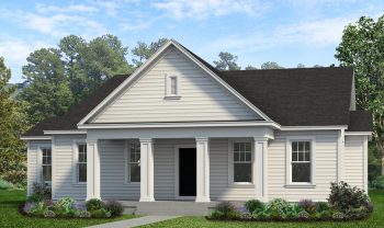 This is a rendering of a house with a front porch. This is a rendering of a house with a front porch.