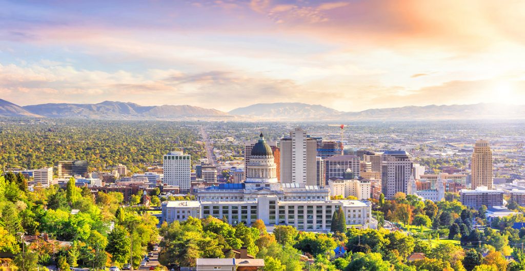 moving to utah, utah state capitol, salt lake city skyline, fastest-growing state in the nation | daybreak utah